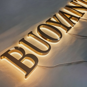 Factory Custom Backlit Business Logo 3D Metal LED Channel Letters Signage Illuminated Led <b>Sign</b> Board for Advertising - Product Image 1
