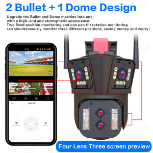 Ikevision ipc360home 4 ống kính 16MP không dây 4G Thẻ Sim an ninh 10x Zoom PTZ Camera góc rộng ngoài trời 3.5inch Dome Camera - Product Image 3