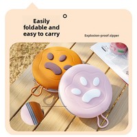 Doe Gamelle double pliable en silicone pour animaux de compagnie, motif uni, pour voyage et extérieur, pour chat et chien, 2 en 1