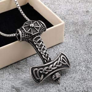 Collar con Colgante de Martillo de Thor Vikingo para Hombre, en Acero Inoxidable, Diseño Geométrico, Joyería para Regalo - Product Image 2