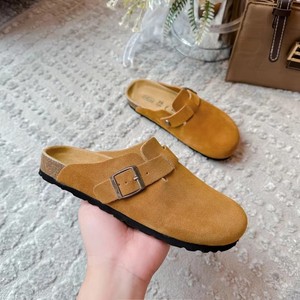 Chaussures Boken en cuir <span class=keywords><strong>de</strong></span> vachette grande taille pour garçons, semelle épaisse en liège pour usage décontracté, style classique avec embout protégé et demi-chaussons pour femmes - Product Image 5