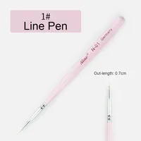 Sertissage Virole Manucure Stylo Ensemble avec Couvercle Pétale Brosse À Ongles Stylo Plat En Nylon Cheveux Manucure En Bois Peint Manucure Brosse