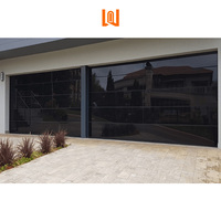 Porte de garage en aluminium antichoc de conception minimaliste moderne Surface finie Porte de garage en verre sans cadre de style ouvert roulant