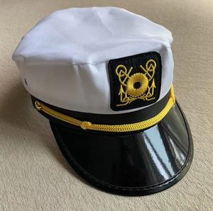 Esta gorra de uniforme de cubierta azul Marino presenta bordado y un parche de insignia perfecto para el <span class=keywords><strong>sombrero</strong></span> de capitán de fiesta - Product Image 4