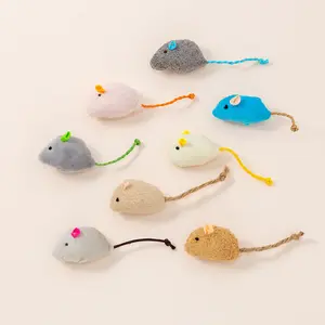 Simulated Plush Mouse Doll Set Feather Mouse Resistant To Scratching And Grinding Teething Cat Toy