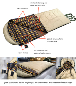 Saco de Dormir con Calefacción USB Impermeable de 4 kg, Forro Polar Cálido y Confortable, para Acampar al Aire Libre en Invierno - Product Image 3