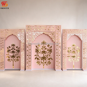 Nuevo Arco de Boda de Lujo Estilo Marroquí Rosa Luminoso para Eventos, Decoración Islámica con Arco Iluminado Hueco - Product Image 3