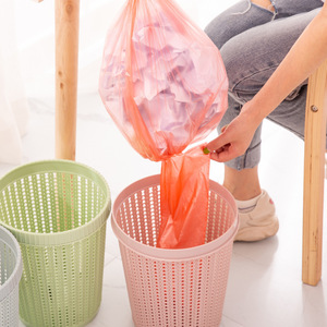 Cylindrical <b>Waste</b> <b>Bin</b> With Perforated Design For Indoor Use Kitchen Trash Can With Bag Holder And Pressure Ring - Product Image 2