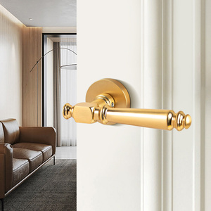 <span class=keywords><strong>Promotion</strong></span> Usine : Poignée de Porte Intérieure en Alliage de Zinc Brossé avec Verrouillage Silencieux pour Appartement, <span class=keywords><strong>Cuisine</strong></span> et Salle de Bain - Product Image 5