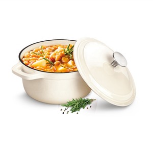Blanc professionnel <span class=keywords><strong>En</strong></span> <span class=keywords><strong>Fonte</strong></span> Rond <span class=keywords><strong>Cocotte</strong></span> et Couvercle avec Poignées - Product Image 3