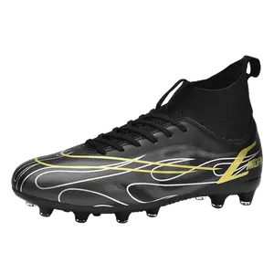 2024 Offre Spéciale vente en gros entièrement tricoté imperméable Superfly bottes de Football chaussures crampons de Football noirs