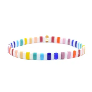 Pulseras de cuentas Bohemias de varios colores para chica, brazaletes de diseño elegante para regalo