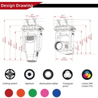 Projecteur à faisceau mobile LED haute puissance 3 en 1 800W RGBW, lumière pleine couleur, découpe de motifs, contrôle DMX512 pour scène et fête