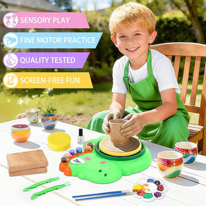 Kit de Rueda de Cerámica de Plástico <span class=keywords><strong>para</strong></span> Niños MILI, Set Completo de Pintura Eléctrica con Arcilla de Secado al Aire y Herramientas de Arte - Product Image 3