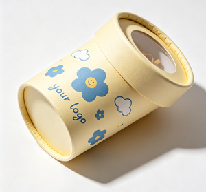 Custom Eco-Friendly Cute Round Paper Tube <b>Box</b> Four Color Printing with <b>Clear</b> Window Lid for <b>Gift</b> Packaging - Product Image 5