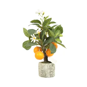 Nuovo stile alberi di plastica artificiale nuovo materiale decorativo artificiale frutta fresca arancio piccole piante in vaso