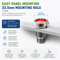 Luz indicadora LED IO-Link de 22 mm para montaje en panel, lámpara de señalización industrial multicolor, luz de estado IP67