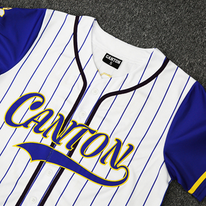 Camiseta de Béisbol Retro Unisex Personalizada con Impresión por Transferencia de Calor, Uniforme de Softbol al por Mayor, Opción de Talla Grande, Diseño a Rayas - Product Image 3