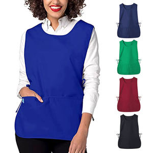 Tablier sans manches en polyester, logo personnalisé disponible, plusieurs options de couleurs, poches avant, tabliers de travail pour la cuisine - Product Image 1