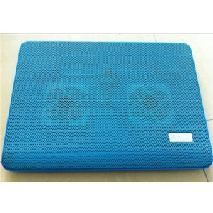 Q13 Thin Dual Fan Laptop <b>Cooling</b> <b>Pad</b> Metal Base For Notebook Computer Cooler Stand - Product Image 4