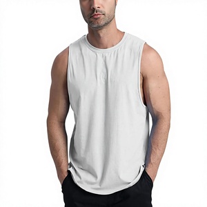 Débardeur en coton premium pour homme, personnalisable avec logo, sans manches, pour la gym, le fitness, l'entraînement, tissu respirant et doux, athlétique, musculation - Product Image 1