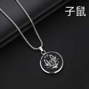 Titane Acier Douze <span class=keywords><strong>Zodiaque</strong></span> Acier Titane Acier Collier Hommes Non-fading Clavicule Chaîne De Mode Collier - Product Image 5