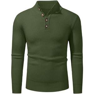 2025 suéter informal ajustado de cuello alto para hombre suéter básico de punto de manga larga ligero con característica antiarrugas - Product Image 5