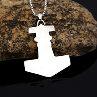 2024 personnalisé en gros à la mode hommes accessoires Viking Vintage Thor marteau collier en acier inoxydable nordique celtique pendentif