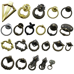 Antique Bronze Circular Drawer Handles Single Hole Pull Ring Iron Traditional Cabinet Door Handle Durable - Product Image 5