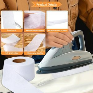 2 rollos de cinta de bateo fusible <span class=keywords><strong>para</strong></span> acolchar-1,5 pulgadas x 20 yardas, cinta de encuadernación transparente fusible <span class=keywords><strong>para</strong></span> batear dejar de coser - Product Image 3