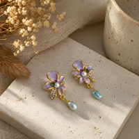 Boucles d'oreilles pendantes en fer pour femmes, style rétro, motif floral, design de niche vintage, tendance chinoise élégante, cadeau, bijoux d'oreille, nouvelle collection 2026