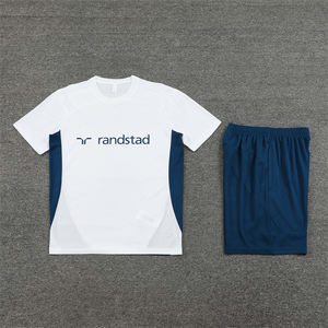 Uniformes de Fútbol de Verano, Conjunto de Entrenamiento de Manga Corta, Jersey 25/26 Marsella, Transpirable, Poliéster, Secado Rápido, Cuello Redondo, Unisex - Product Image 1