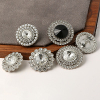 Boutons de vêtements en alliage avec logo personnalisé, boutons ornés de diamants, boutons résistants à l'usure pour jeans, vestes, robes, polos