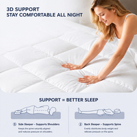 Surmatelas en peluche 3D avec support double couche, doux et respirant, évacuant l'humidité, pliable pour toutes les positions de sommeil