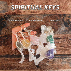 New Arrival Beige Weaved Natural Multi-Color Mix Quartz <b>Crystal</b> Spiritual Key Chains Raw Gemstone carved technique - Product Image 2