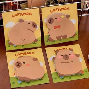 Kawaii Cartoon Capybara Shaped Sticky Notes Set Assorted Cute Design <b>Memo</b> <b>Pads</b> Customizable Adorable Office Daily - Product Image 1