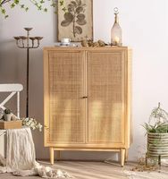 Armoire en rotin japonais, buffet rustique pastoral, armoire de rangement minimaliste rétro pour chaussures, pour la maison, le salon