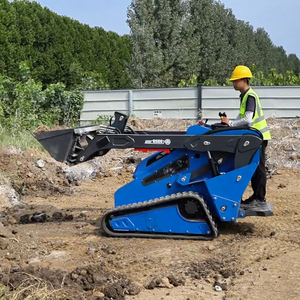 Free Shipping CE EPA Mini Skid Steer Track Walk Behind Crawler Skid Steer with Excavator Attachments - Product Image 2