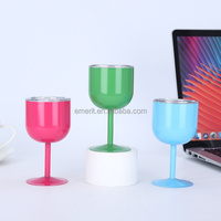 Verres à vin portables en acier inoxydable 304 de 120 ml avec couvercle, personnalisables avec logo, écologiques et de qualité alimentaire, vente en gros 2026 Emerit