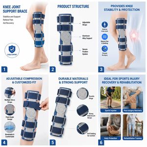 Soporte de Rodilla Pediátrico Transpirable, Ajustable, Ortopédico, Reemplazo de Soporte de Yeso para Fracturas y Esguinces de Rodilla - Product Image 6
