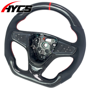 Accessoires d'intérieur de voiture Volant en fibre de carbone de style sport en cuir perforé personnalisé à LED RPM pour Chevrolet <span class=keywords><strong>Malibu</strong></span> - Product Image 2