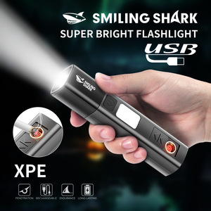 Smiling Shark <b>Flashlight</b> <b>Rechargeable</b> Led White Light Outdoor Waterproof With Dimmer - Product Image 2