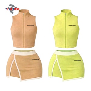 Set Coordinato Estivo, <span class=keywords><strong>Abbigliamento</strong></span> Personalizzato a 2 Pezzi, Giacca Yoga, <span class=keywords><strong>Abbigliamento</strong></span> Fitness e Gonne per Donna - Product Image 4