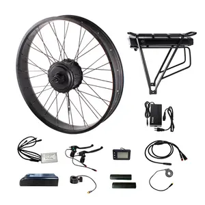 Kit motor hub roda lemak 20/26*4.0, kit motor hub roda lemak 48V500W, kit konversi DIY tahan air untuk sepeda tenaga kerja
