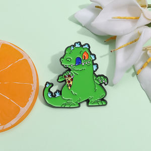 Japon karikatür sevimli Anime periferik alaşım broş yeşil dinozor Schoolbag dekorasyon Pin yaka Pin Metal rozeti - Product Image 4