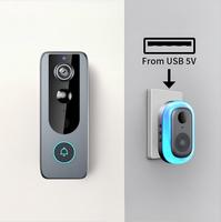 Custom Logo Dual Storage Mode Doorbell Button Wake-up APP Remote Monitoring Smart WiFi Video Door Phone IP65 Waterproof Motion