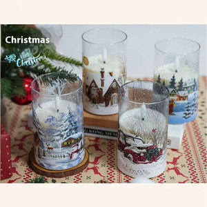 Hot bán Trung Quốc giáng sinh Acrylic cup Decal Nhựa Bullet LED NẾN kỹ thuật số ánh sáng với điều khiển từ xa cho trang trí nội thất kịch bản giết - Product Image 6