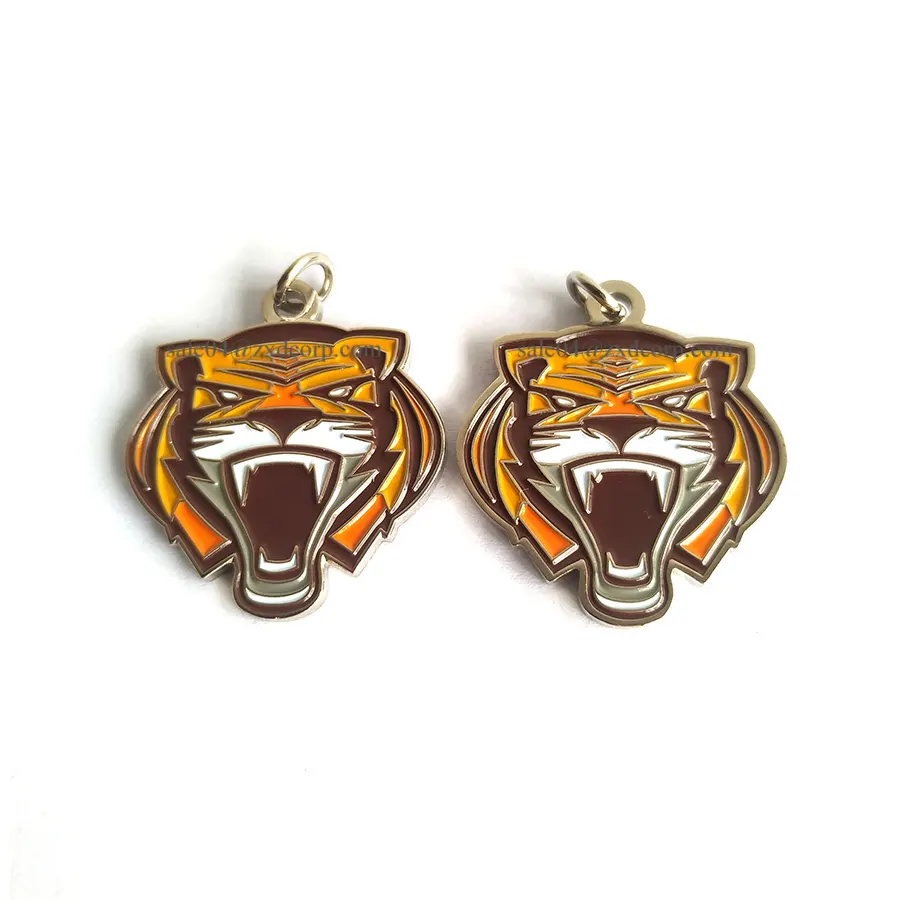 Collar de cabeza de Tigre, pulsera, etiqueta de joyería personalizada 3d, etiqueta de Metal de Animal