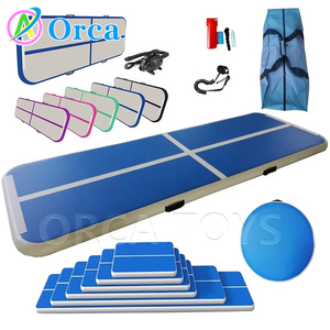 Matras Yoga balok keseimbangan senam tiup lantai udara PVC 10 kaki 13 kaki 16 kaki 20 kaki tikar udara merah muda Jalur tiup Tumbling udara - Product Image 4