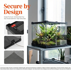 Terrariums pour reptiles, habitat vertical tropical, kit de démarrage pour petits reptiles et amphibiens d'habitat arboricole comme les geckos et les grenouilles - Product Image 6